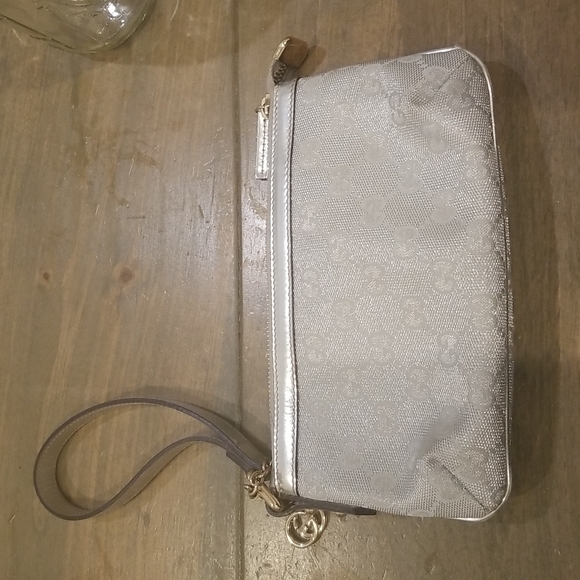Gucci Silver Wristlet